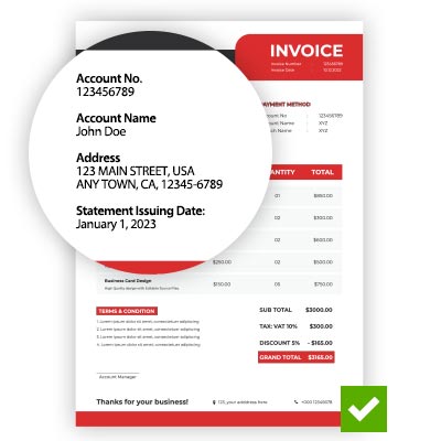 ACCEPTED PROOF OF ADDRESS
